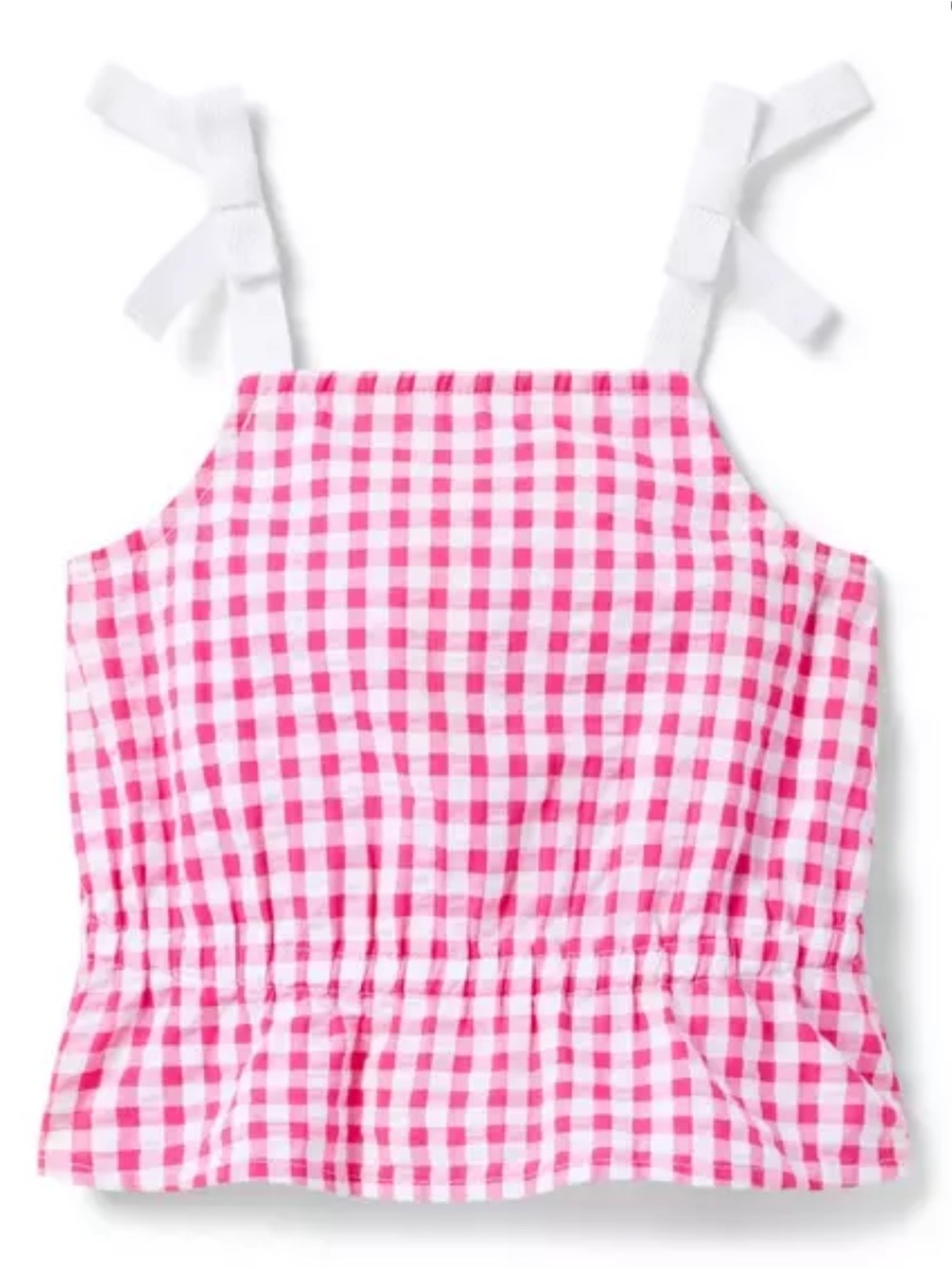 Janie and Jack Girls Infant Toddler Gingham Sleeveless Pink Peplum Check 3T Baby